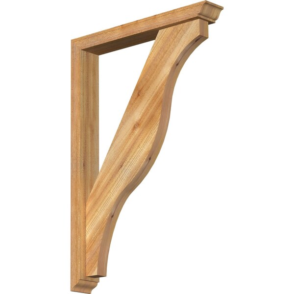 Ekena Millwork Funston Traditional Rough Sawn Bracket w/ Offset Brace, Western Red Cedar, 4"W x 26"D x 38"H BKT0402X26X38FST01RWR - main